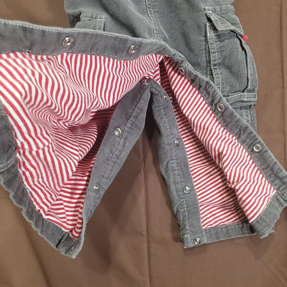 BABY BODEN Kids SZ 12-18 Months Overalls Corduroy Snap Buttons 100% Cotton Brown - Picture 4 of 11